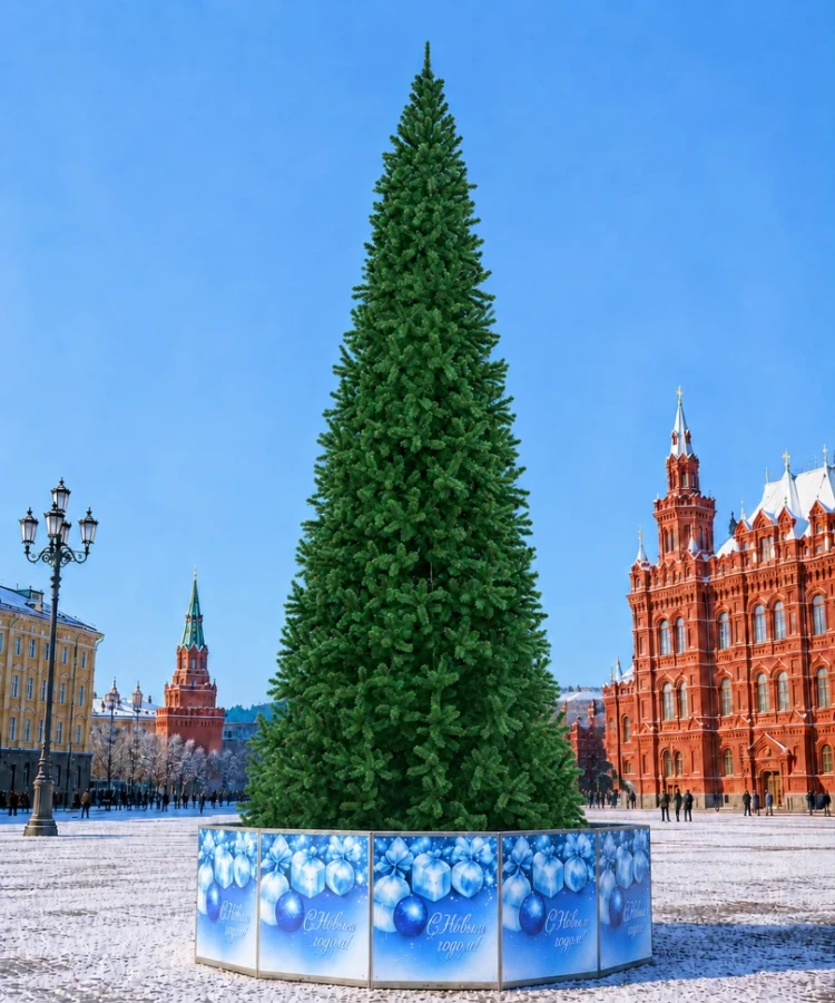 Уличная ствольная елка «Альпийская Люкс» 15 м, ПВХ, зеленая