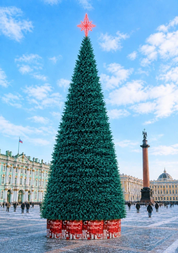 Уличная каркасная елка «Уральская Люкс» 29 м, ПВХ, изумрудная
