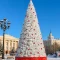 Уличная каркасная елка «Уральская Люкс» 4 м, ПВХ, белая